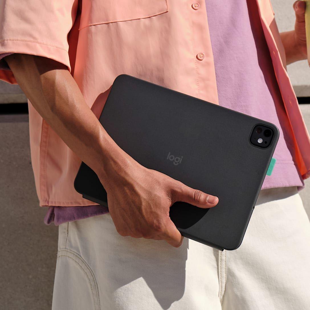 Teclado LOGITECH Flip Folio (Alemão - Bluetooth - Sem fios - Grafite) — miniatura 3