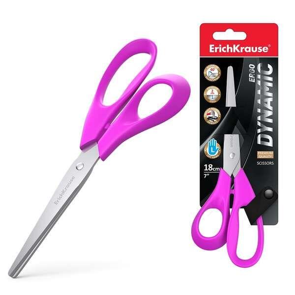Tesoura para Canhotos ERICHKRAUSE Dynamic (Aço inoxidável - 18 cm - Cores Sortidas)