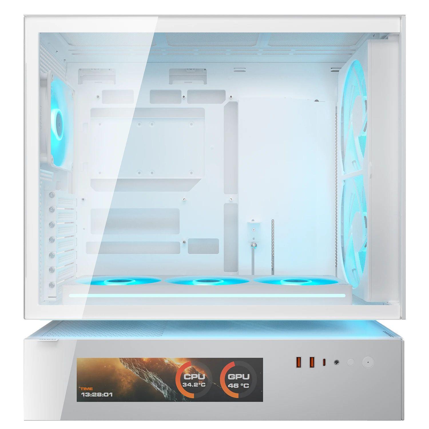 Caixa de Computador COUGAR CFV235 Mesh Vision CGR-2DA4W-MV (Midi Tower, Ecrã LCD 9,16" - Branco) — miniatura 3