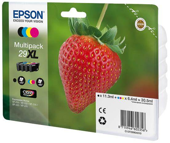 Pack de Tinteiros Originais EPSON 29XL T299640 C13T29964020 (XP-235/332/335/432/435 - Preto/Ciano/Magenta/Amarelo)