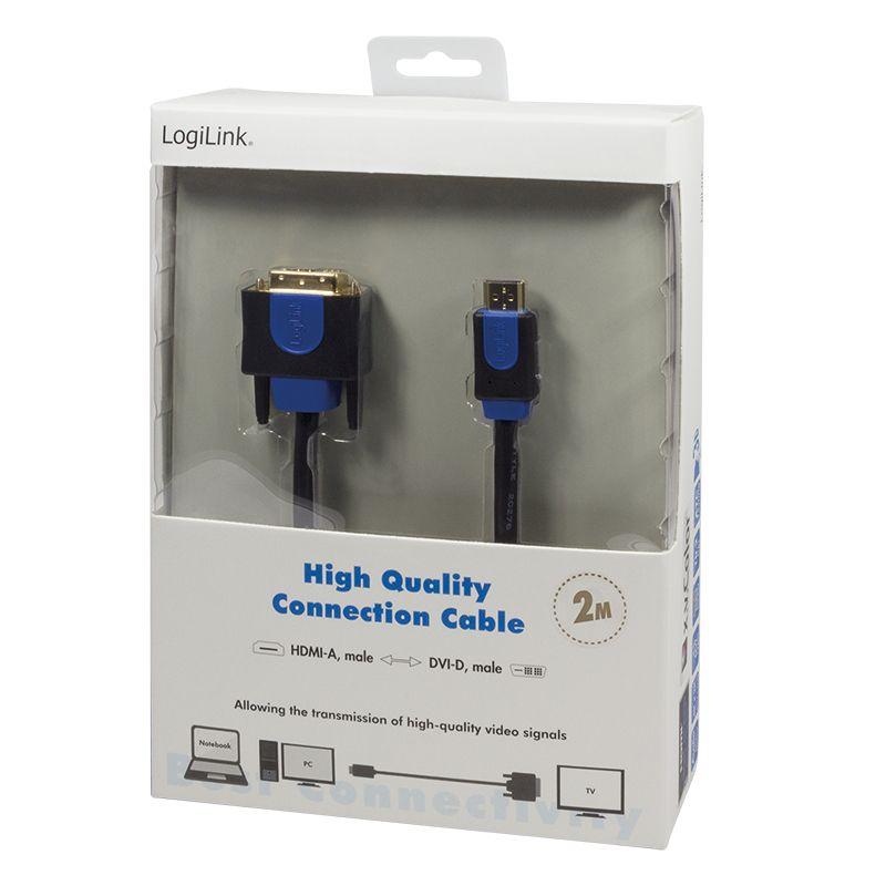 Cabo HDMI para DVI LOGILINK CHB3102 (2 m - 60 Hz - HDMI Type A - Preto), miniatura 2