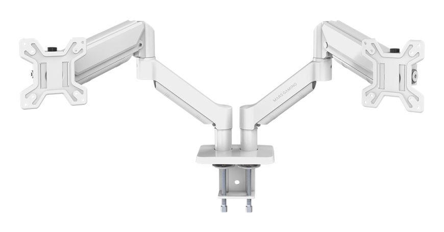 Suporte de Mesa Articulado para 2 Monitores MARS GAMING MARM-PRO2 (13-27" - VESA 75x75/100x100 - Branco)