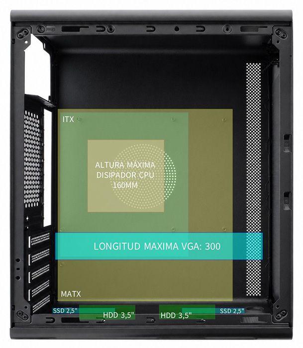 Caixa PC COOLBOX M100 (Midi Tower - 160 mm - 300 mm - Preto), miniatura 7