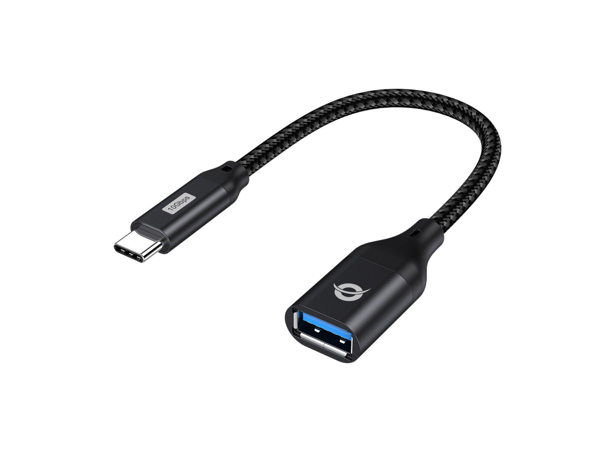 Adaptador USB-C para USB-A CONCEPTRONIC ABBY18B (20 cm - USB-A - USB-C - Preto)