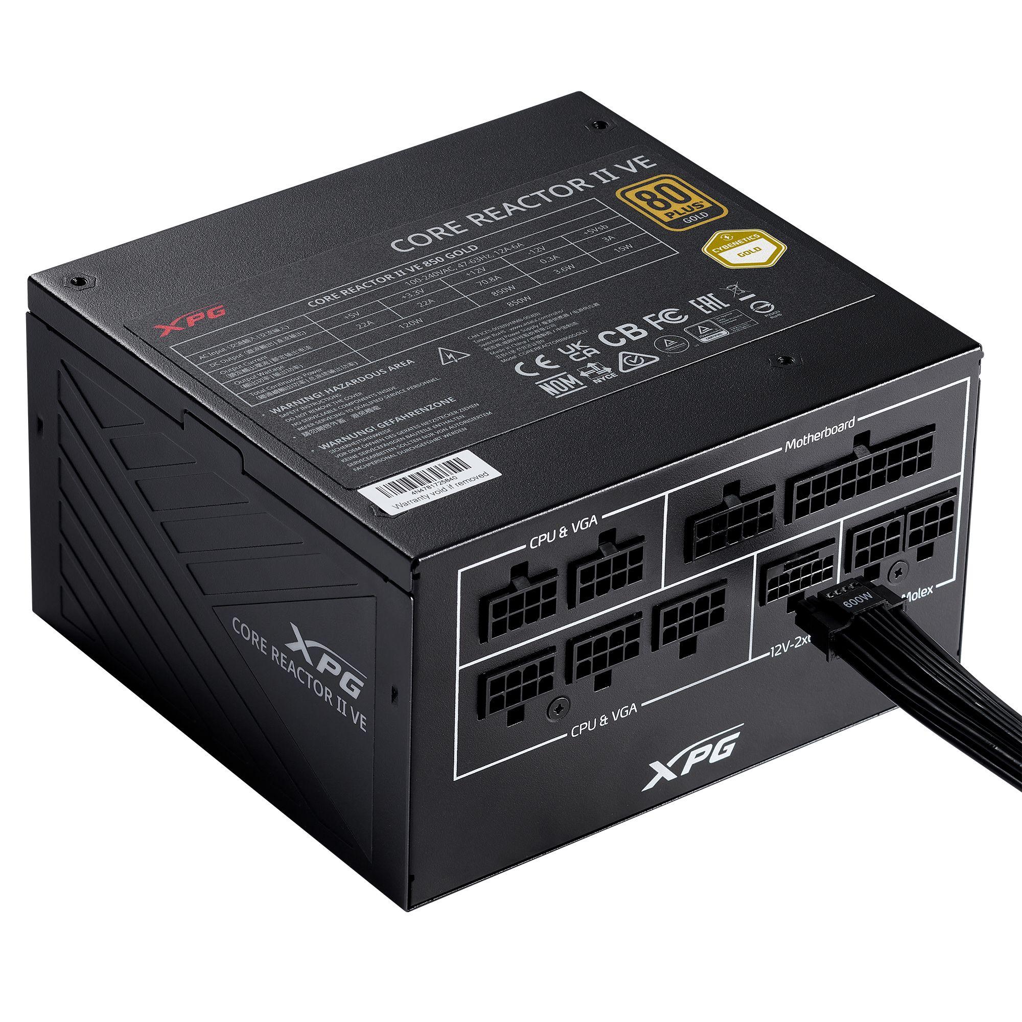 Fonte de Alimentação ADATA XPG CORE REACTOR II VE 850W (ATX - 850 W - 80 PLUS Gold - Preto)