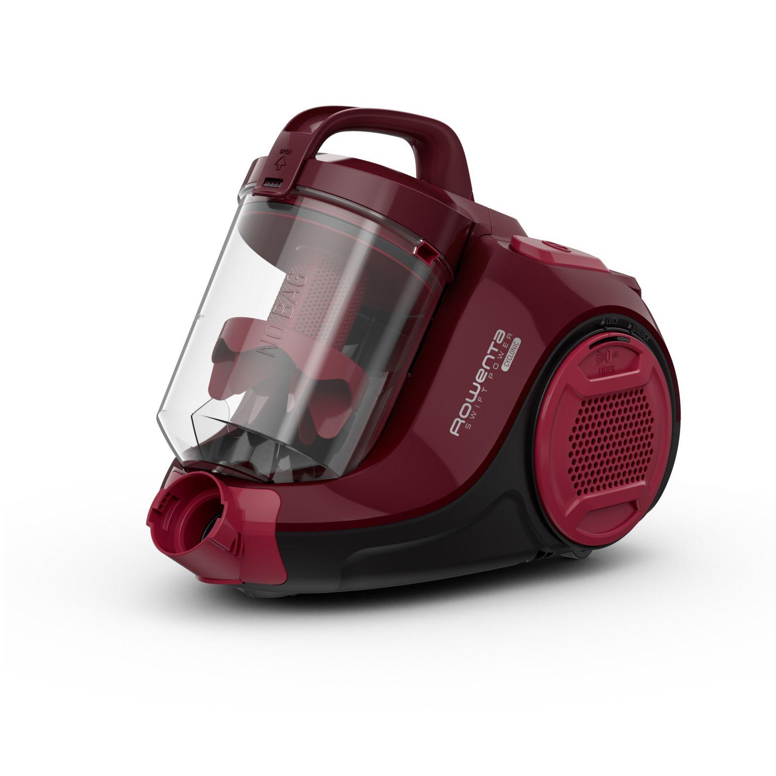 Aspirador Sem Saco ROWENTA RO2933EA (Altura 30,4 cm - 21 kPa - 1,2 l - Preto e Bordô), miniatura 3