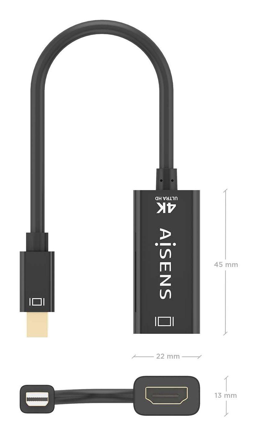 Conversor AISENS A125-0904 (0,15 m - HDMI Type A - Mini DisplayPort - Preto) — miniatura 4