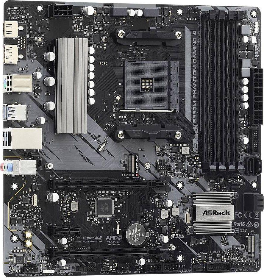 Motherboard ASROCK B550M Phantom Gaming 4 (AM4 - AMD Ryzen 3000 Series - micro ATX - Preto) — miniatura 3