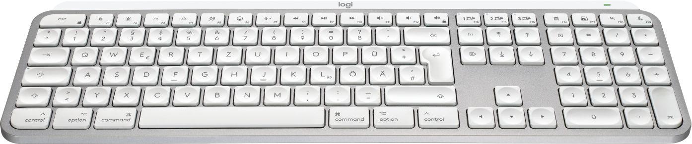 Teclado LOGITECH MX Keys S for Mac (Alemão - Teclas de tesoura - Tamanho completo - Alumínio e Branco) — miniatura 2