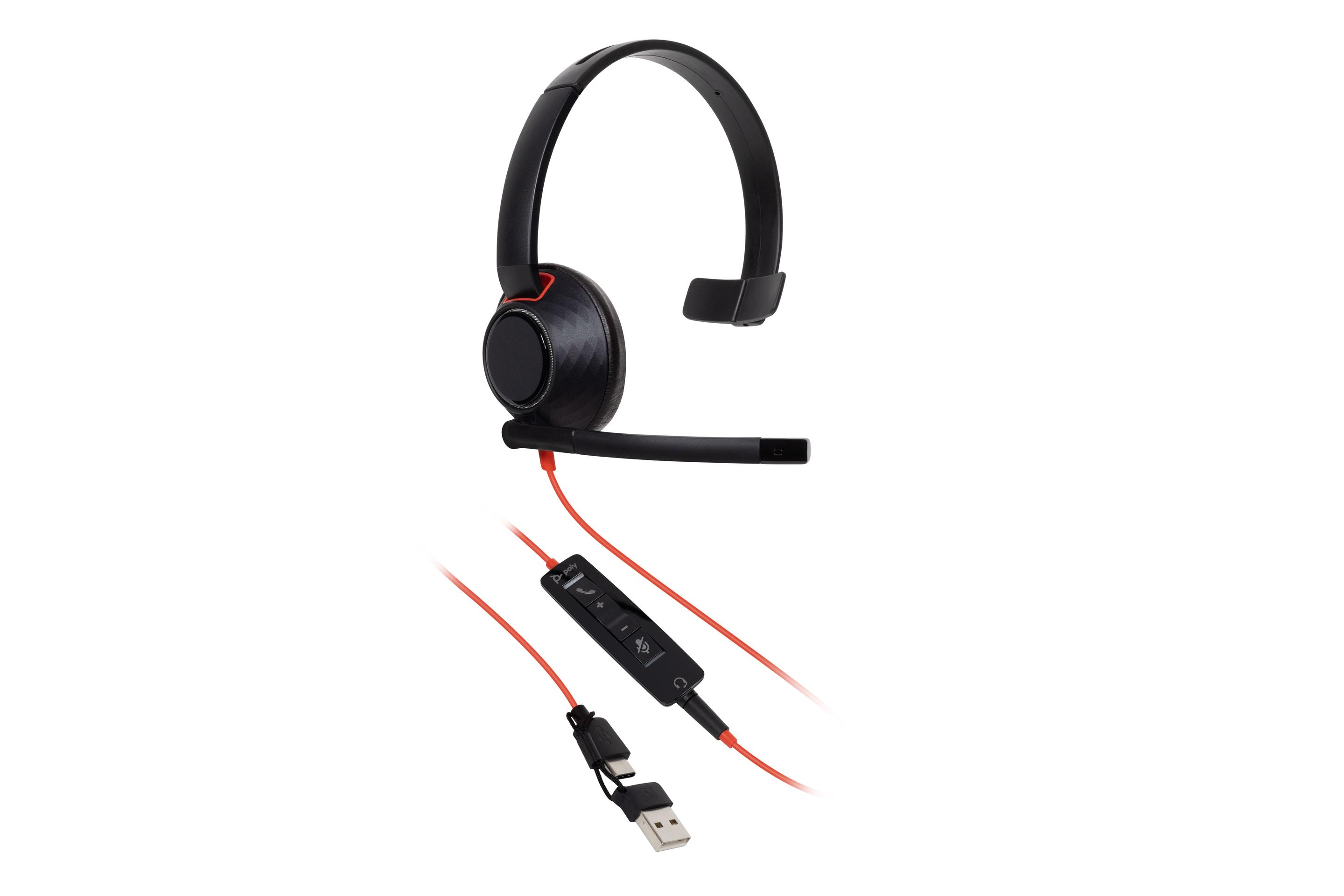 Headset Call Center HP POLY Blackwire 5210 (Monofónico - Com fios - Supra-aural - Preto) — miniatura 2