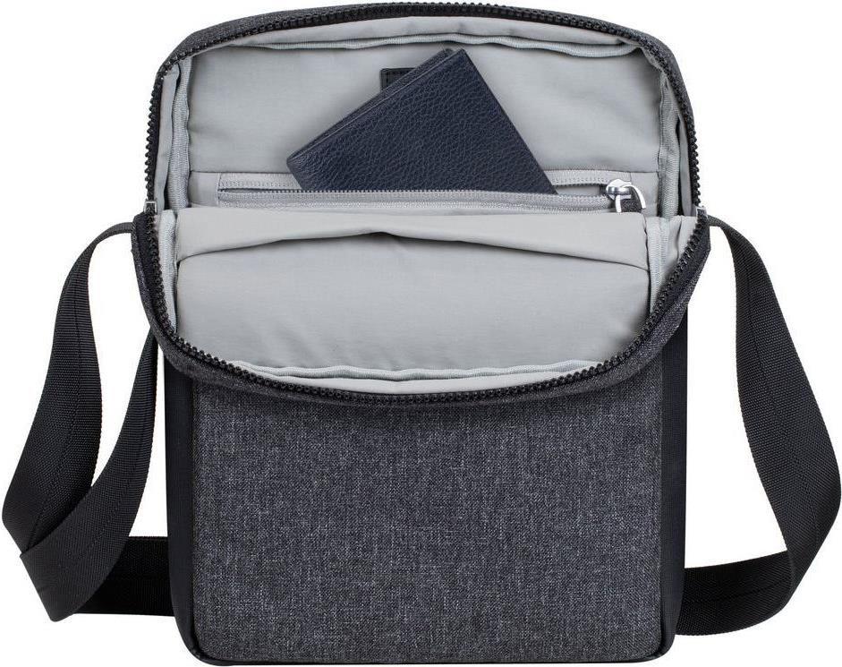 Bolsa Tiracolo RIVACASE 8811 (Pele sintética e poliéster - Tablets até 11 polegadas - Preto Melange)