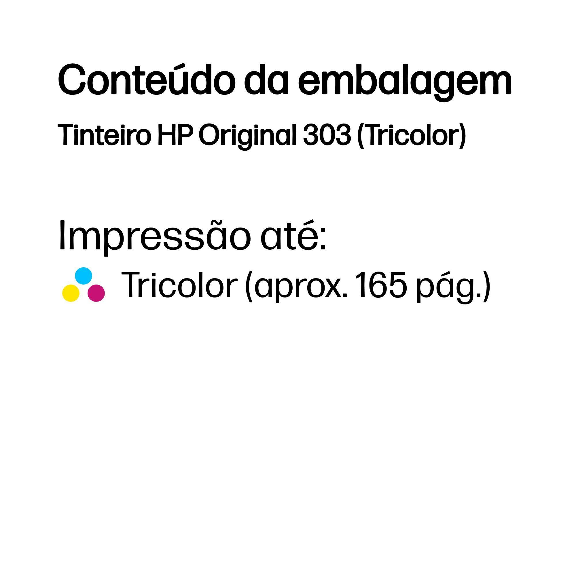 Tinteiro HP 303 (165 páginas - Tricolor), miniatura 3