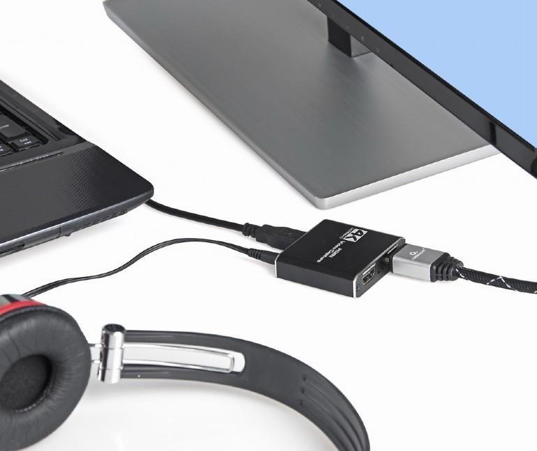 Adaptador de Captura de Vídeo GEMBIRD UHG-4K2-01 (15 m - Windows 10 - Preto)