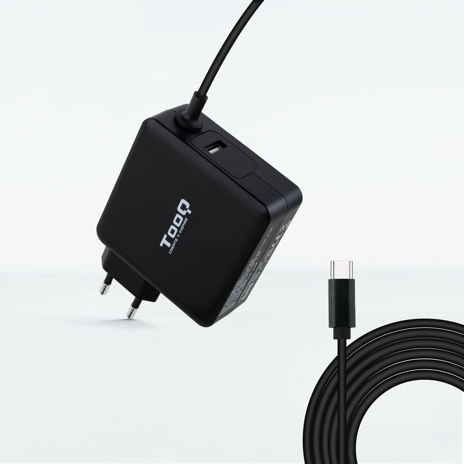Carregador de Portátil TOOQ TQLC-USBC65PD (65 W - Power Delivery 3.0 - 1.3 A - Preto)