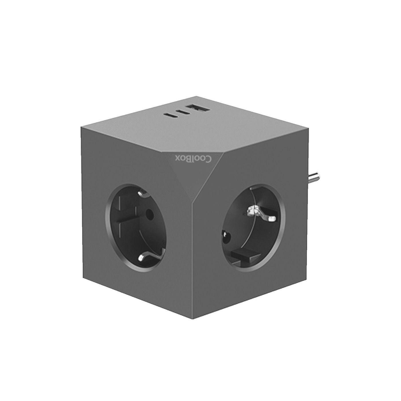 Bloco de Tomadas COOLBOX COO-BEN-CU-CUBE (AC - Cinzento) — miniatura 2