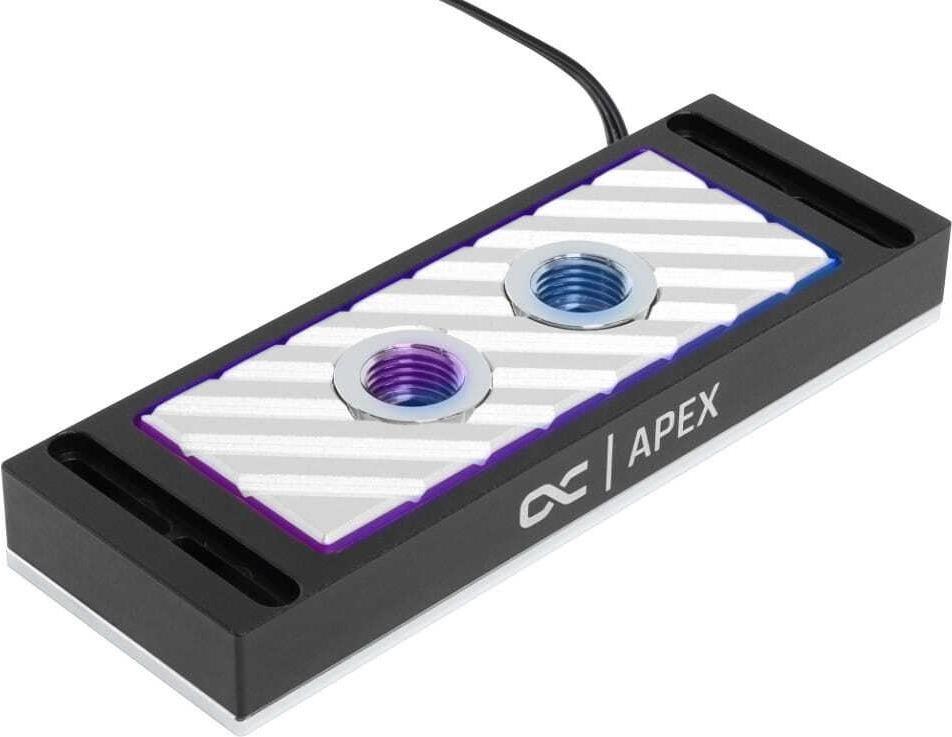 Bloco de Refrigeração Líquida para RAM ALPHACOOL Apex RAM X4 RGB (4 Slots - Preto/Prateado)