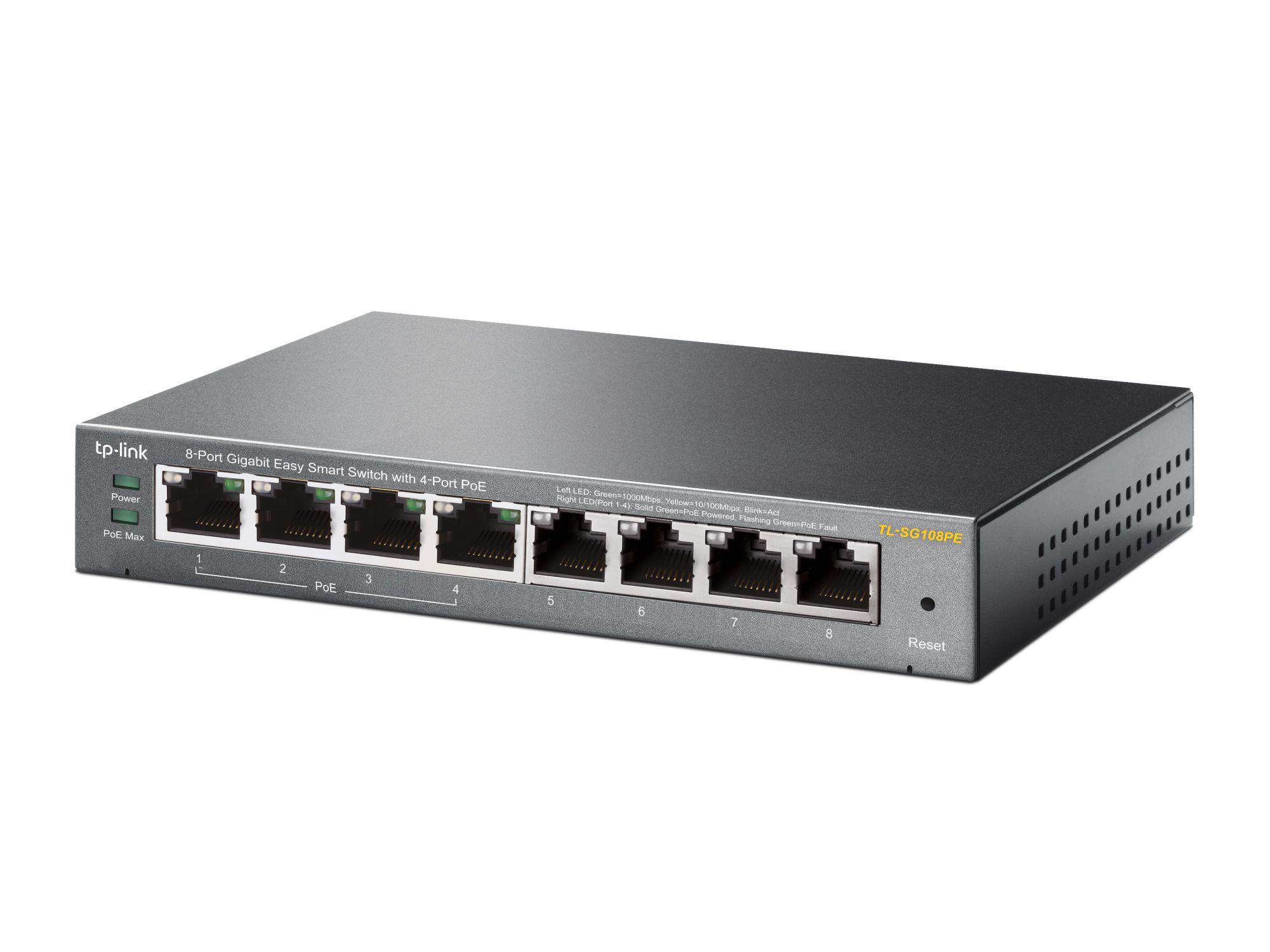 Switch TP-LINK TL-SG108PE V2 (Gigabit Ethernet - 1,5 MB - 16 Gbit/s - Preto) — miniatura 3