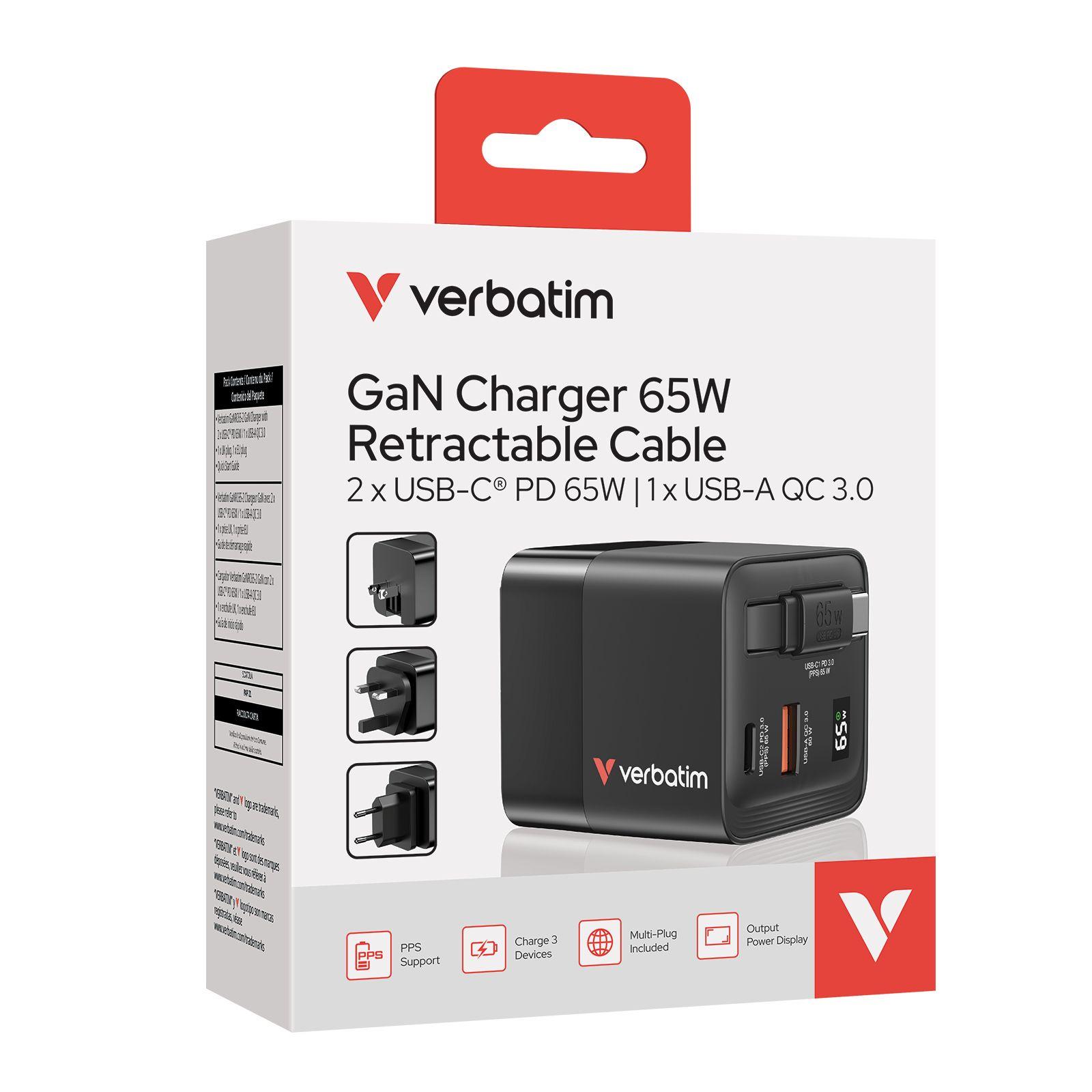 Carregador Universal de Parede VERBATIM 32217 (65 W - Até 65 W - Preto), miniatura 9
