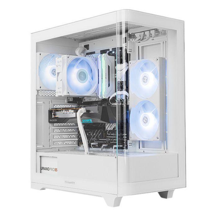 Caixa PC NOX Hummer Ether (ATX, ITX, Mini-ATX - Midi Tower - SPCC, aço, vidro temperado - Branco) — miniatura 2