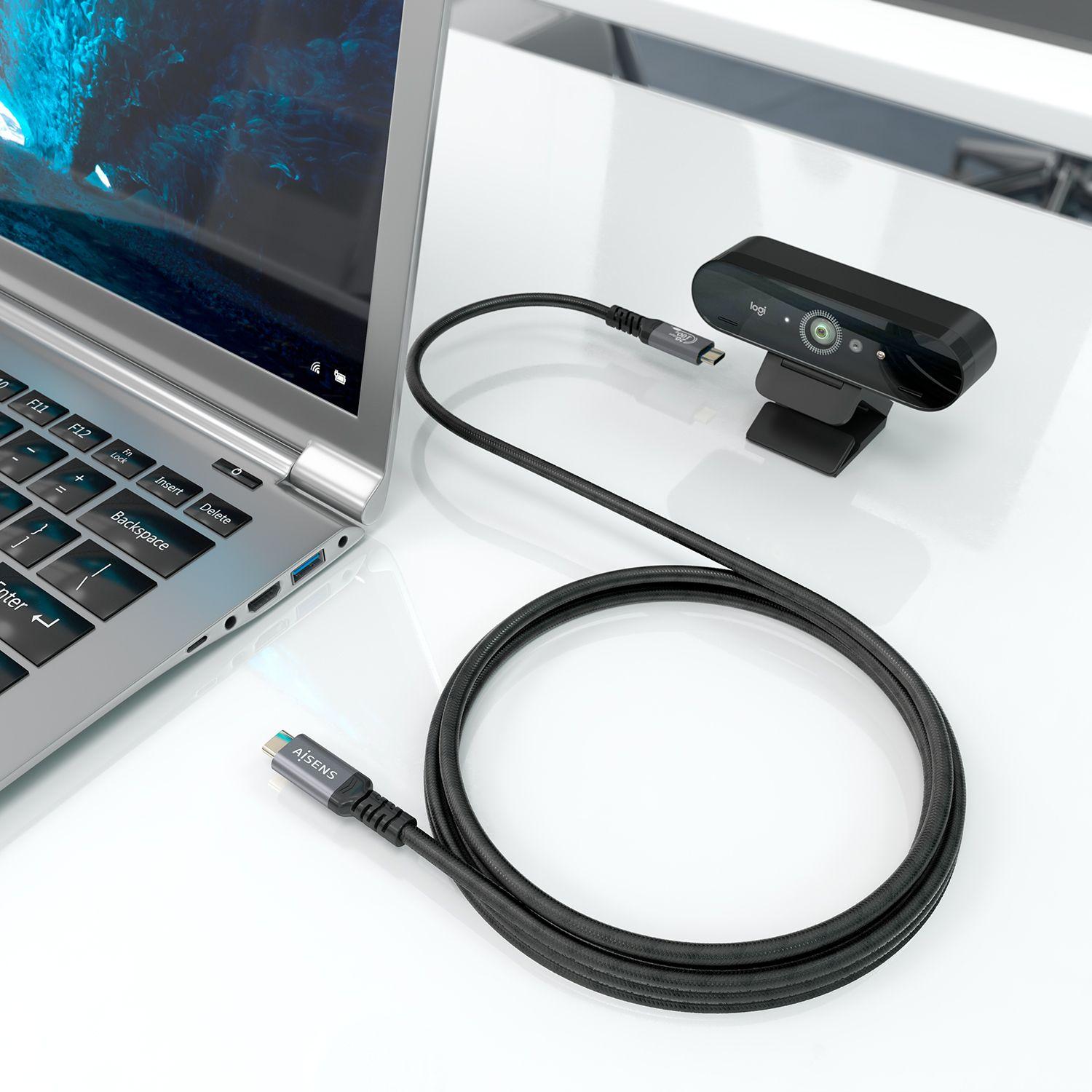Cabo USB-C AISENS A107-0988 (3 m - USB C - Thunderbolt 3 - Preto) — miniatura 4