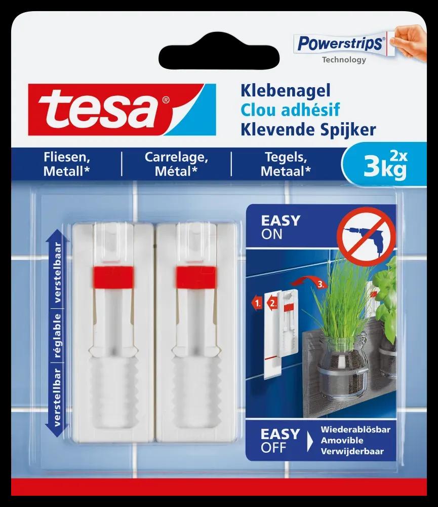Prego Adesivo Ajustável TESA 77767-00000-00 (Azulejos e Metal - até 4 kg - Pack de 2), miniatura 2