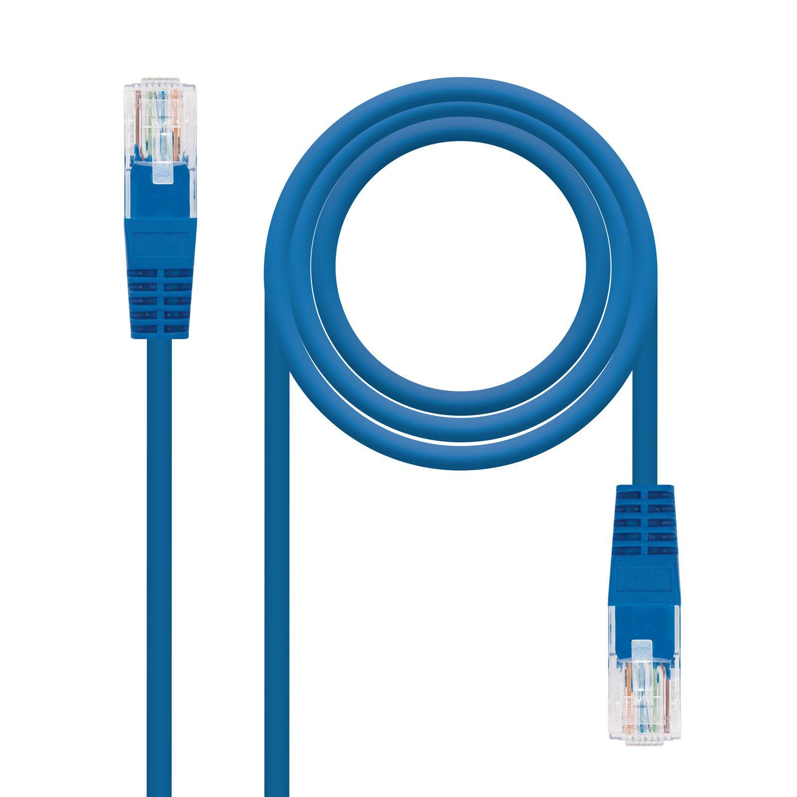 Cabo de Rede NANOCABLE 10.20.0101-BL (1 m - Cat5e - RJ-45 - Azul)