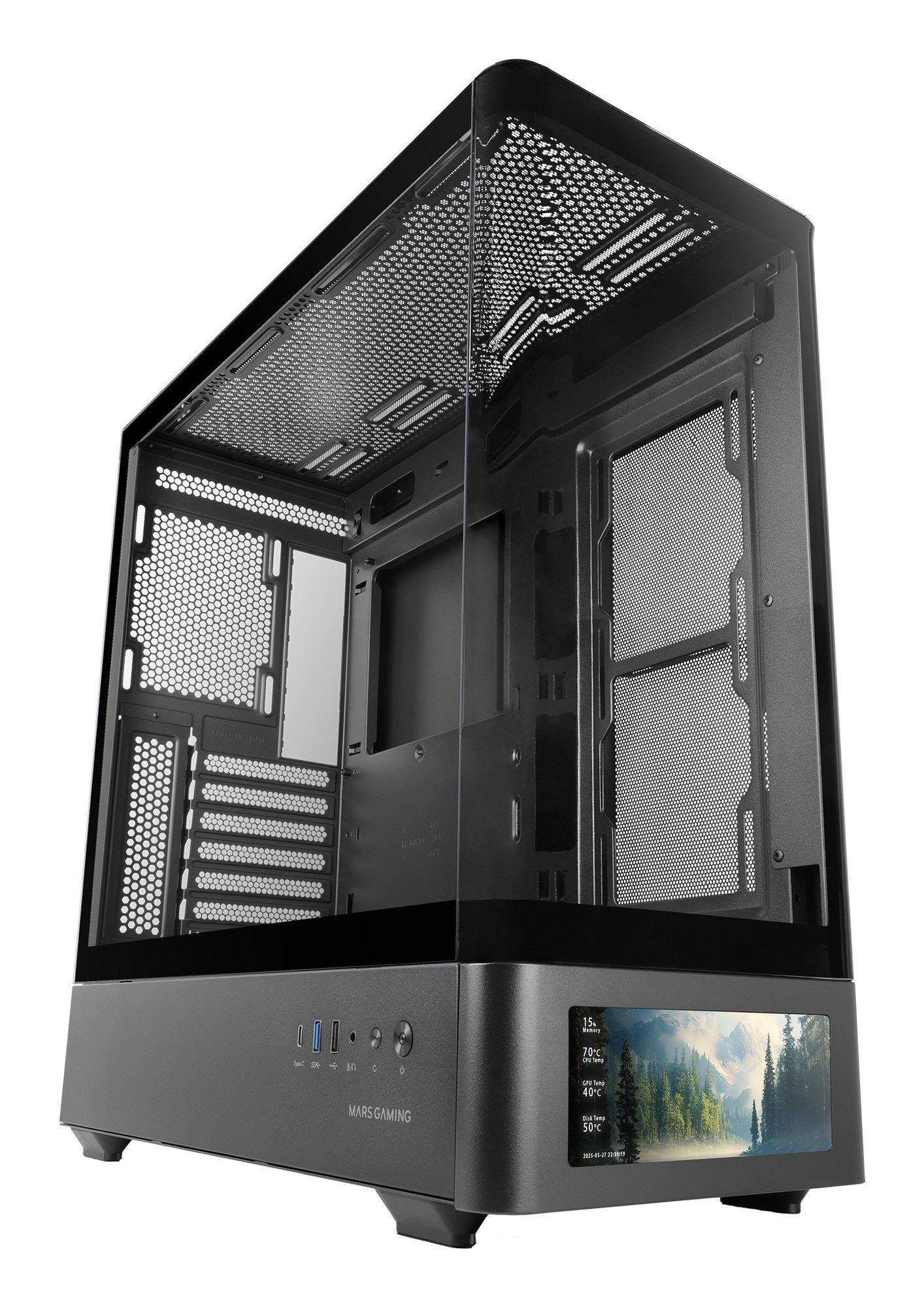 Caixa ATX MARS GAMING MC-LCDPRO (ATX, Micro ATX, Mini-ITX - Midi Tower - ATX, Mini-ITX, Micro ATX - Preto) — miniatura 3