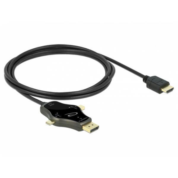 Cabo Adaptador de Monitor DELOCK 85974 (1,75 m - Antracite), miniatura 2