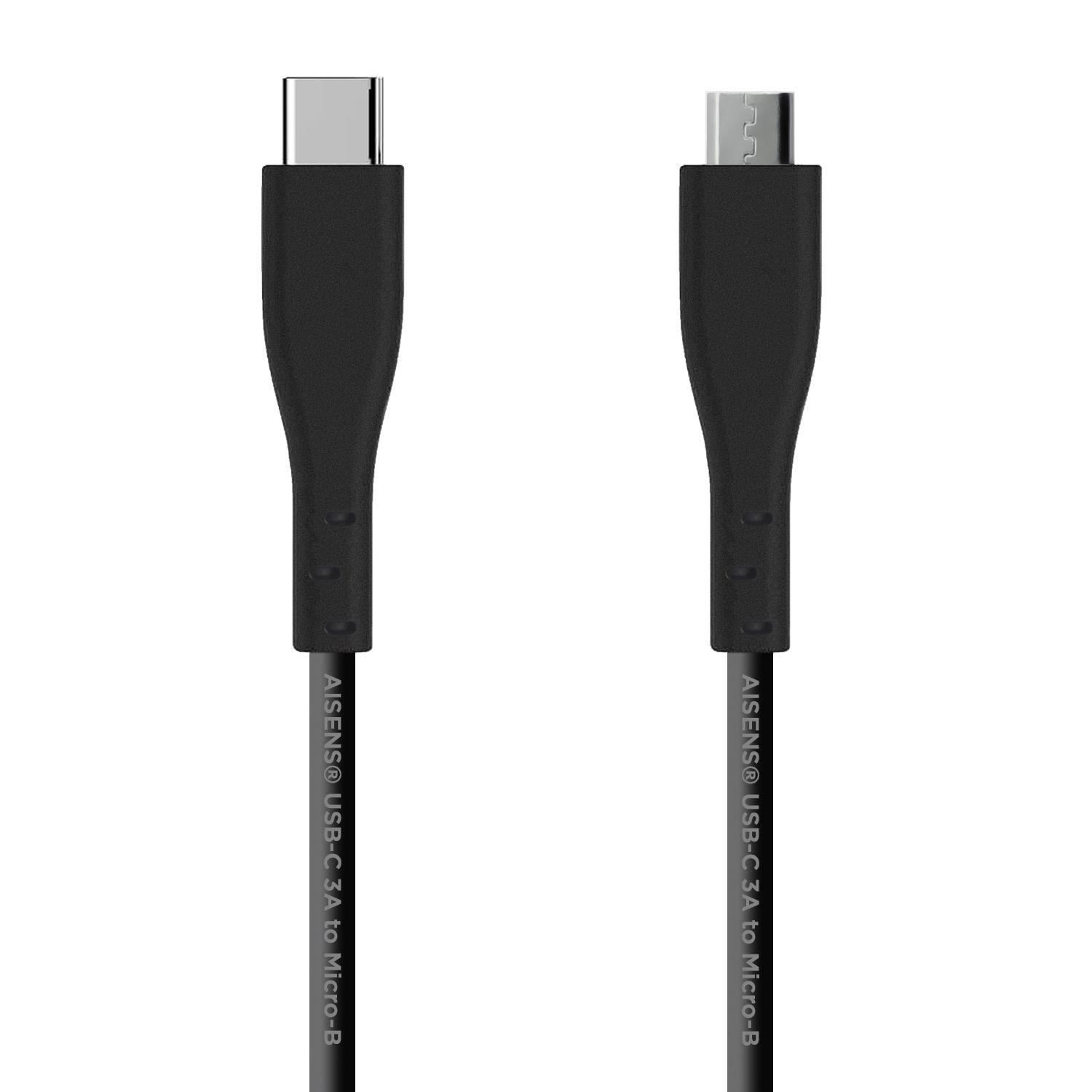 Cabo USB-C para Micro-USB B AISENS A107-0349 (1 m - Micro-USB B - USB C - Preto)