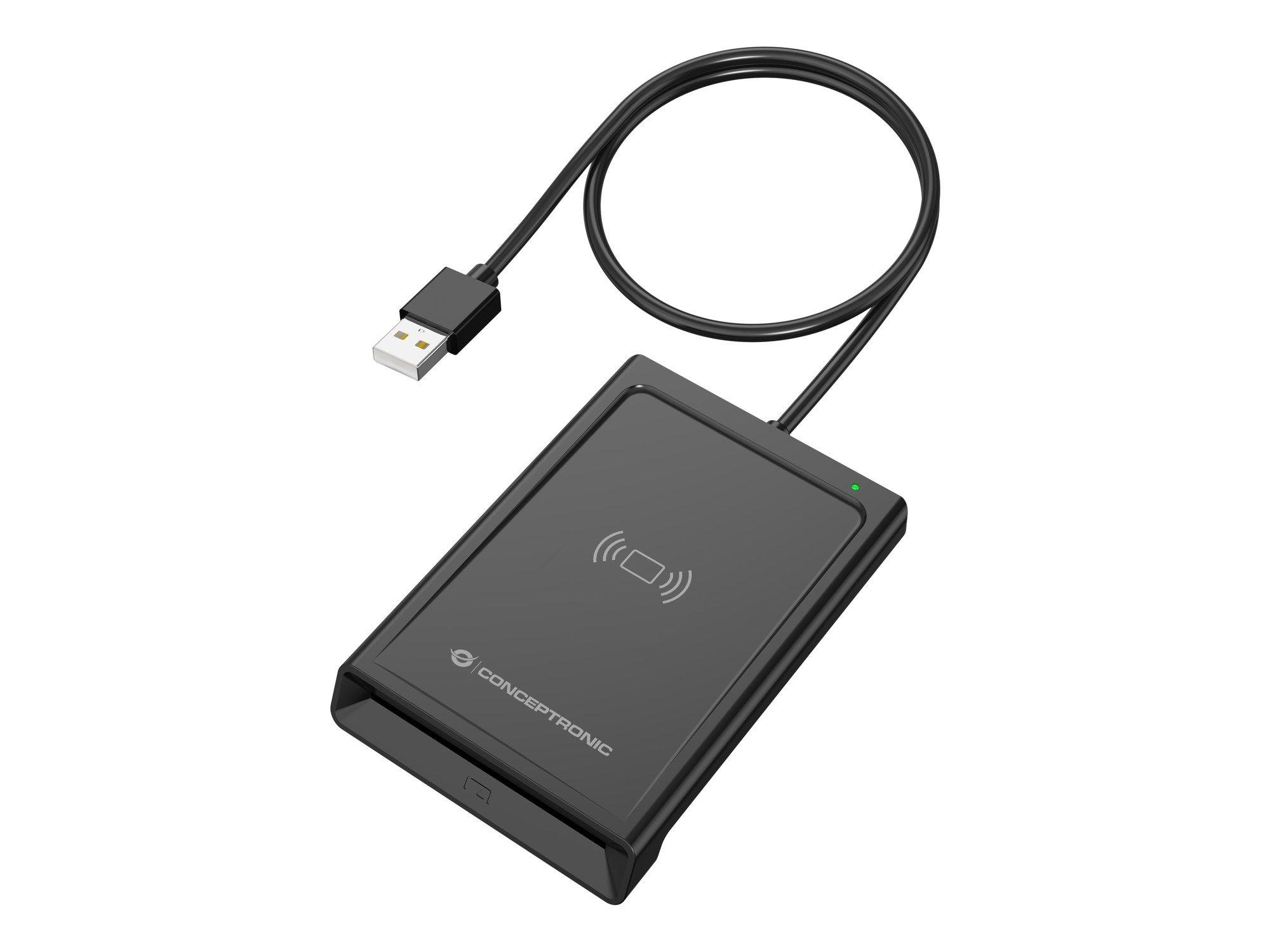 Leitor de Cartões do Cidadão CONCEPTRONIC BIAN11B (USB 2.0 - 1 m - Preto)