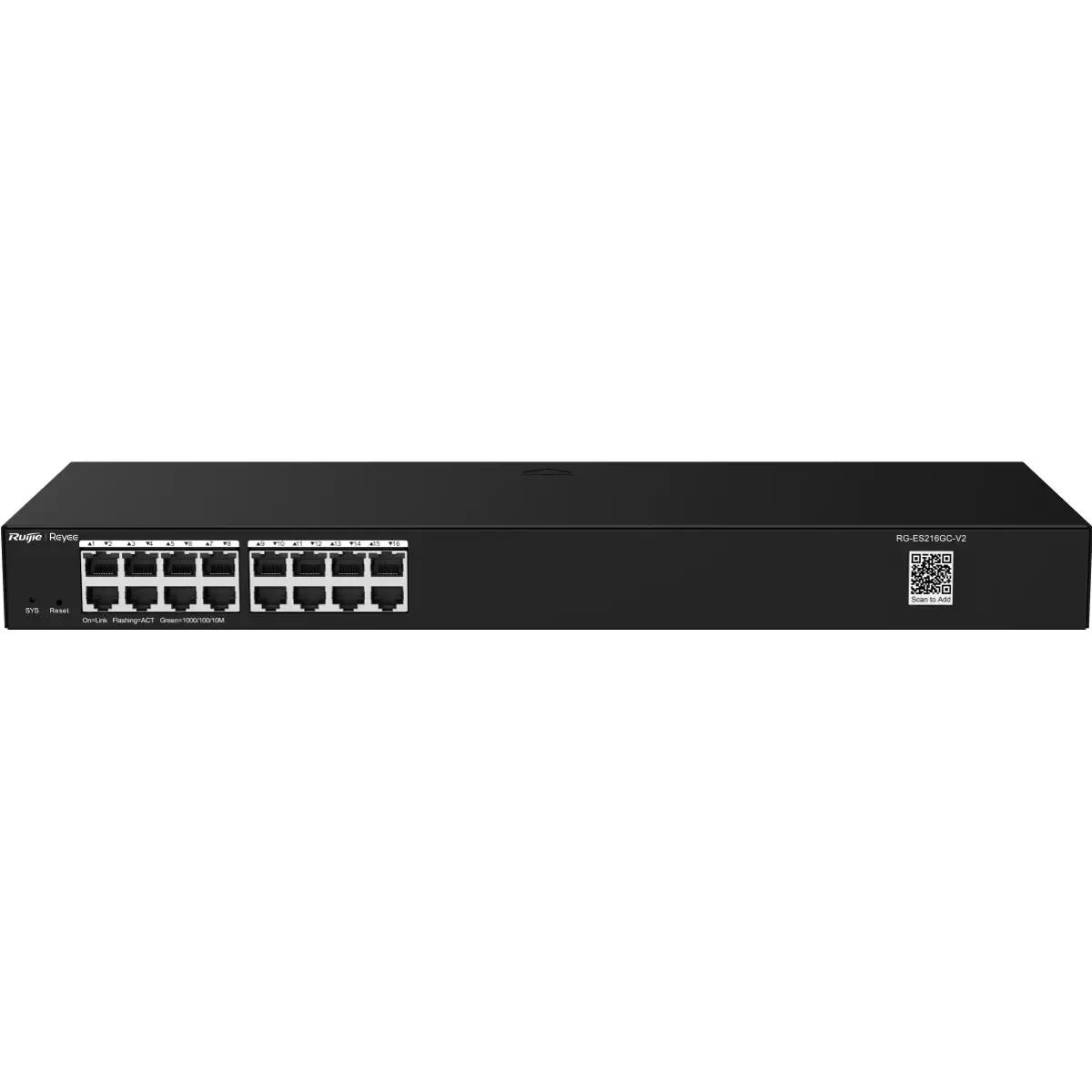 Switch Gerível RUIJIE REYEE RG-ES216GC-V2 (32 Gbit/s - L2 - 10000 bytes - Preto), miniatura 5