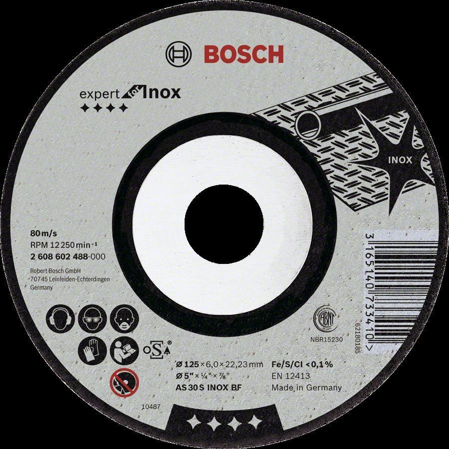 Disco de Rebarbar BOSCH Expert for Inox 2608601705 (Aço inoxidável)