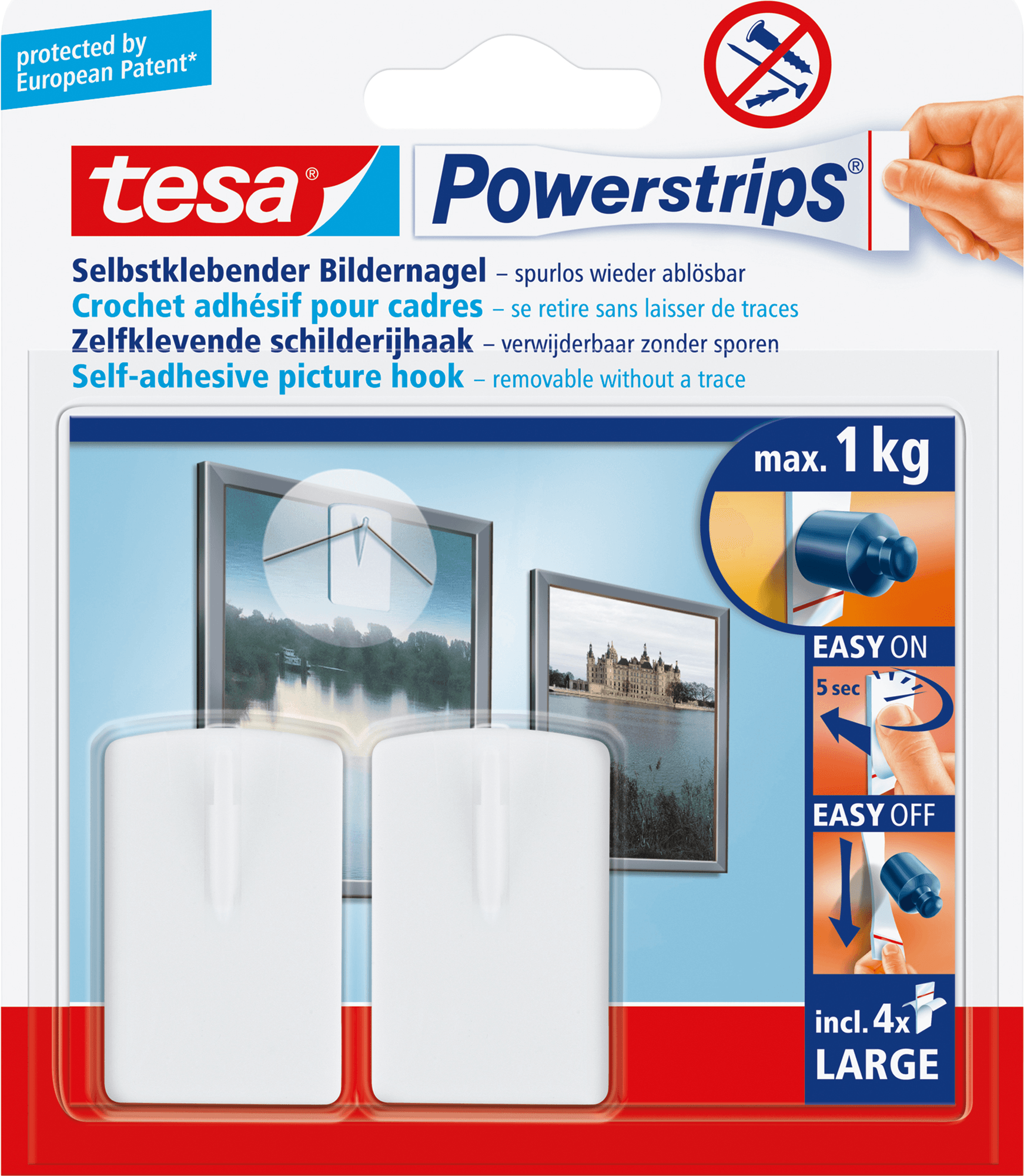 Gancho para Molduras TESA Powerstrips (Branco)