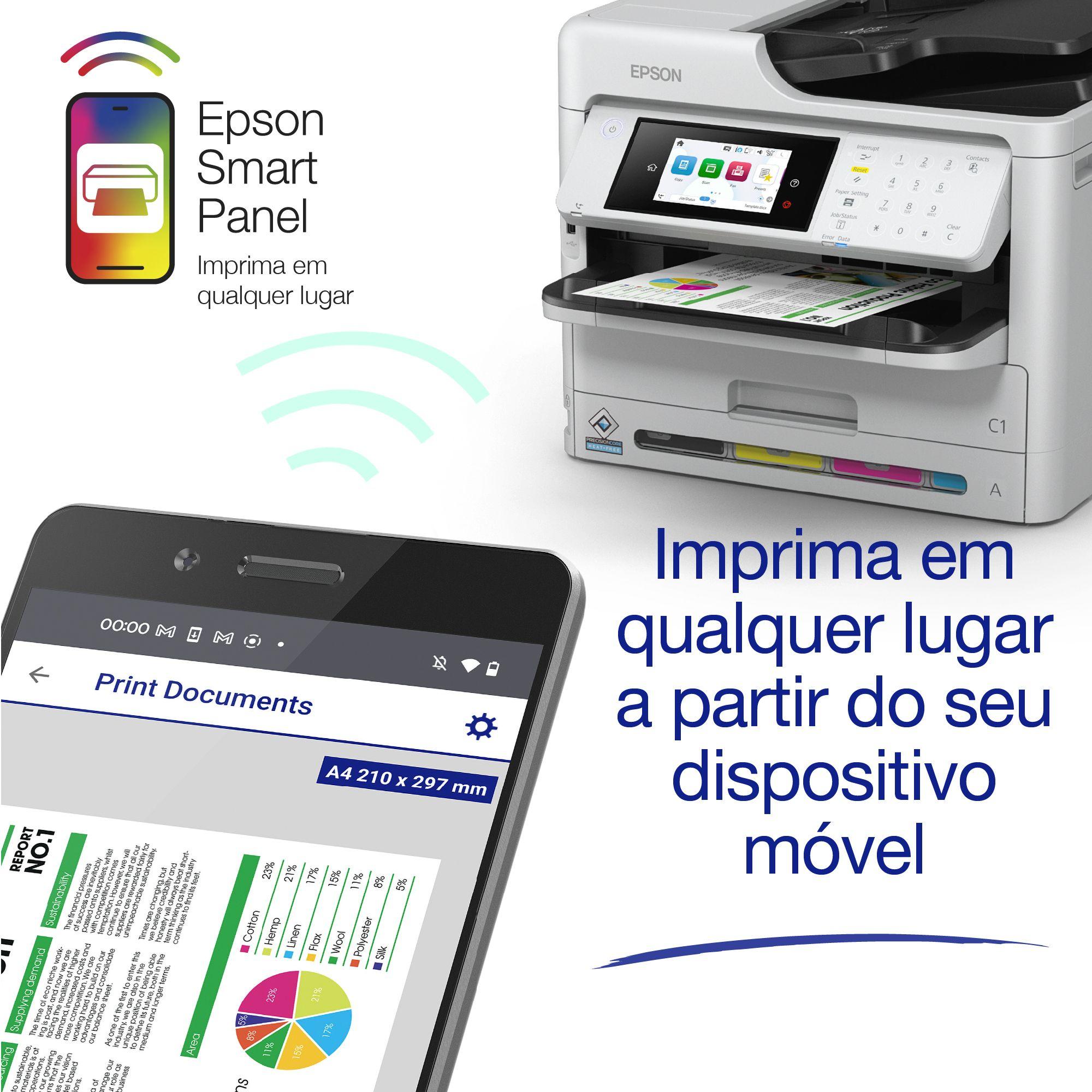Impressora Multifunções EPSON WorkForce Pro WF-C5890DWF (A4 - Impressão a cores - 1830 folhas - Preto e Cinzento), miniatura 5