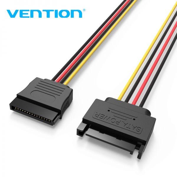 Cabo de Extensão de Alimentação SATA VENTION KDABY (0,3 m - SATA 15-pin - Preto), miniatura 2