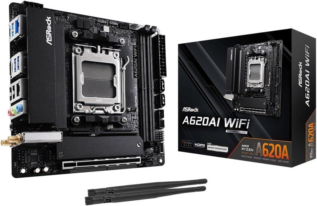 Motherboard ASROCK A620AI WiFi (AM5 - Mini-ITX - Duplo canal - Branco)