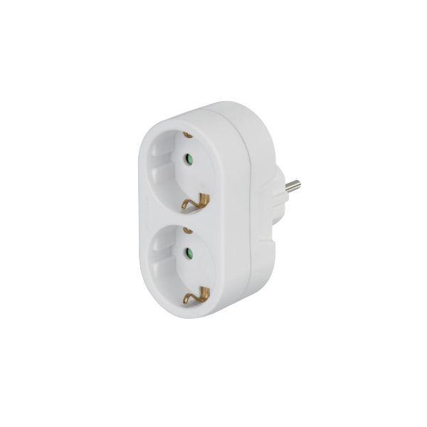 Adaptador de Tomada HAMA 1M-2H (Tipo C - Tipo C, Tipo F - Branco)