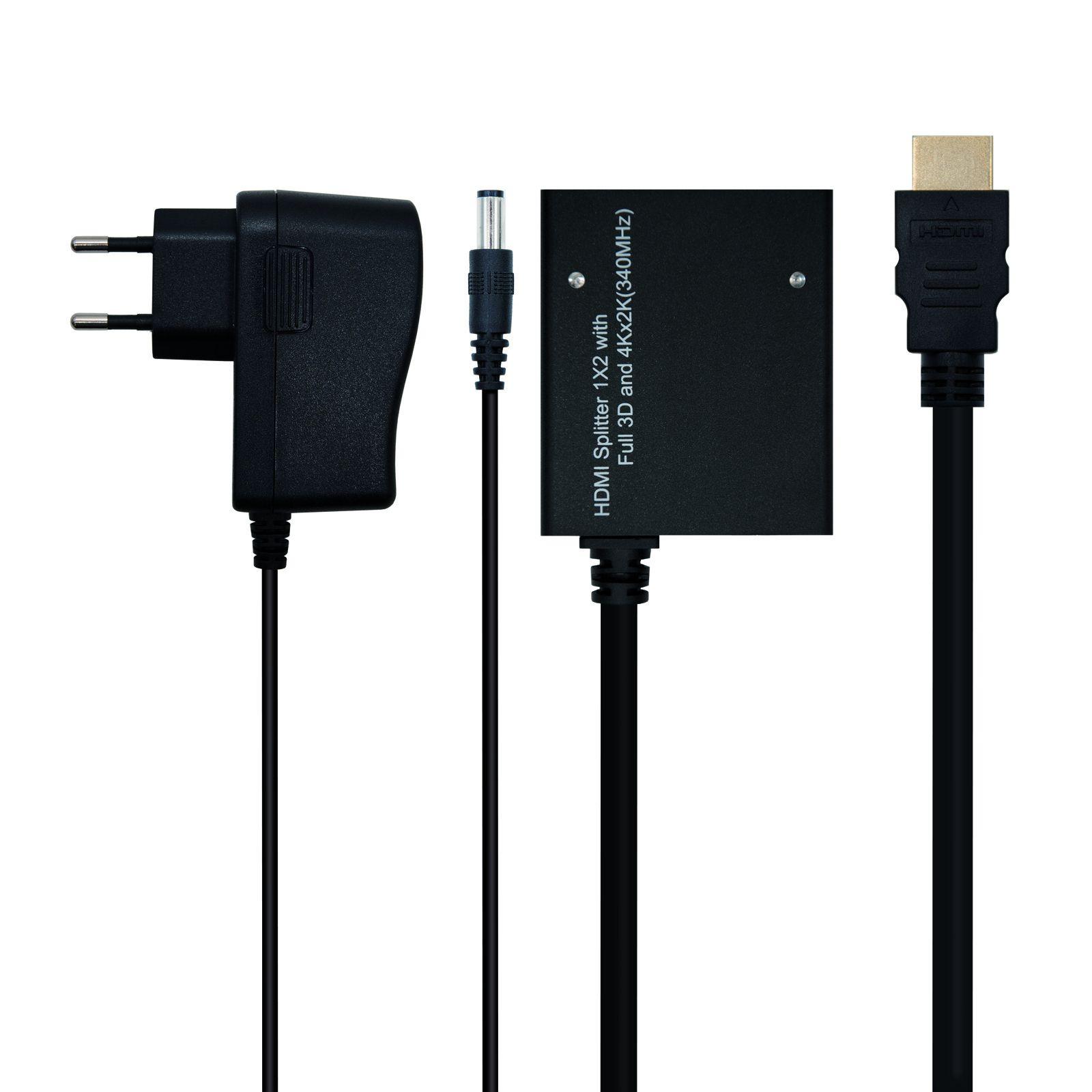 Splitter HDMI NANOCABLE 10.25.3502 (0,5 m - 120 Hz - Preto) — miniatura 2