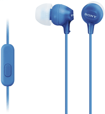 Auscultadores SONY MDR-EX15APLI (Com fios - Intra-aural - 9 mm - Azul)