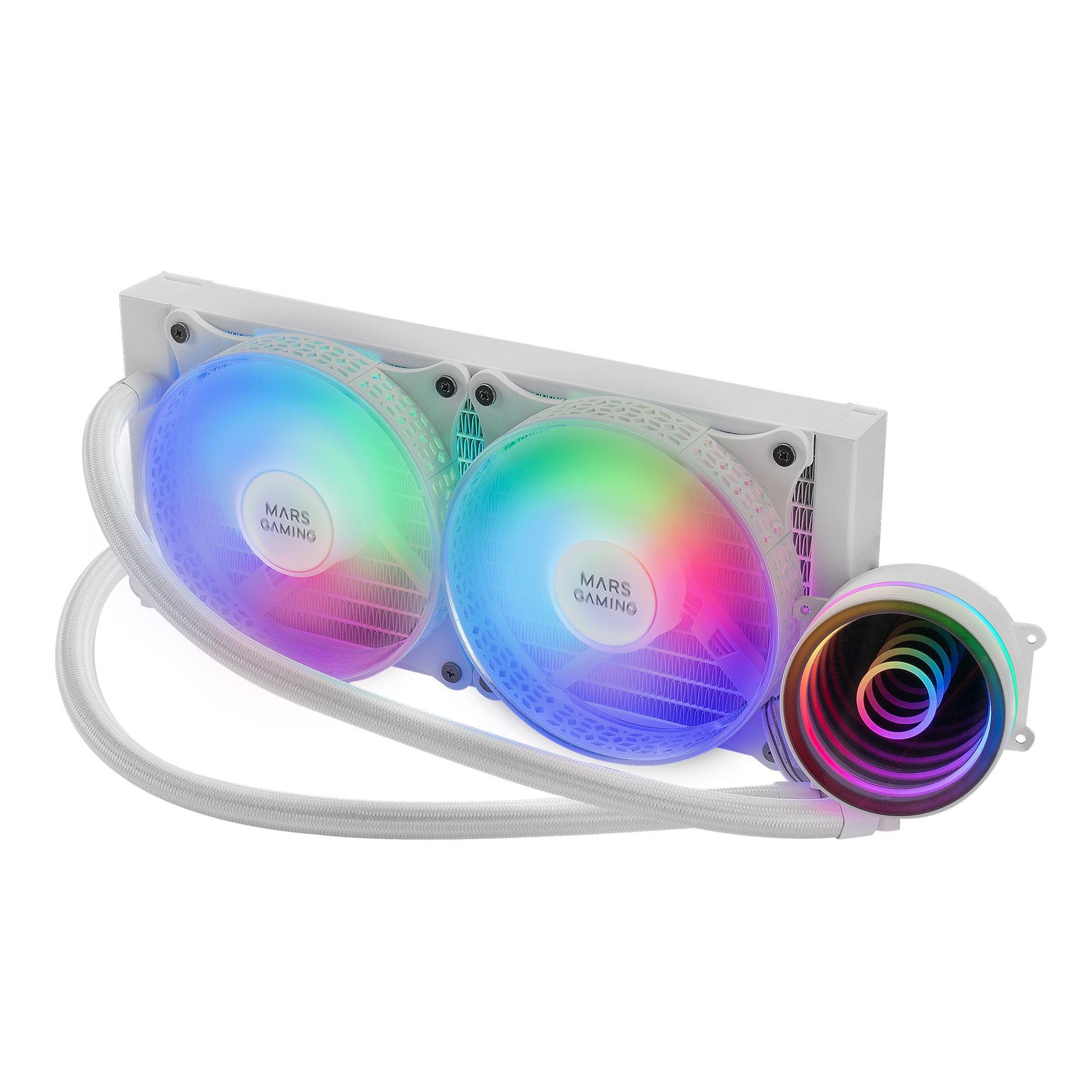 Kit de Arrefecimento Líquido CPU MARS GAMING ML-ONE240 (120 mm - 2 ventoinhas - 1800 RPM - Branco) — miniatura 3