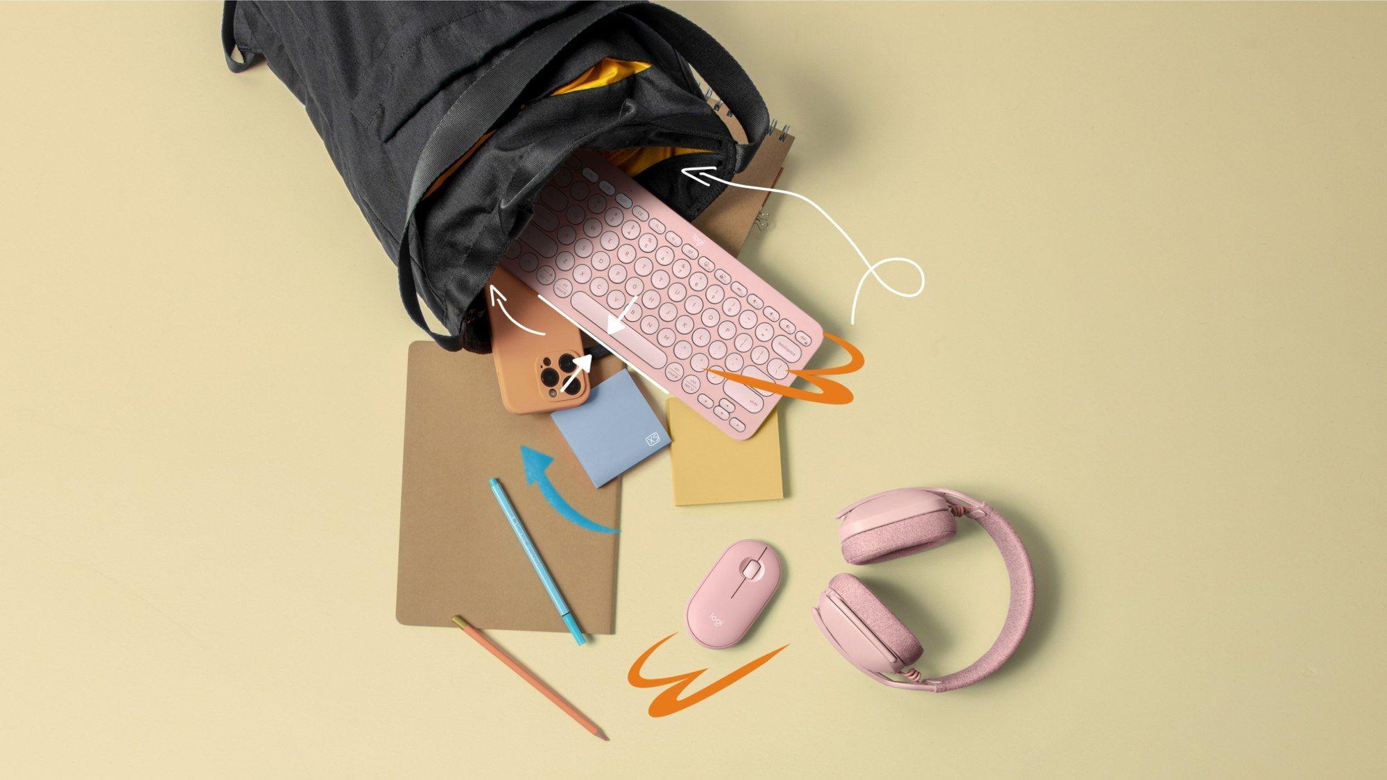 Teclado LOGITECH Pebble Keys 2 K380s (Francês - Teclas tesoura - Mini - Rosa) — miniatura 8