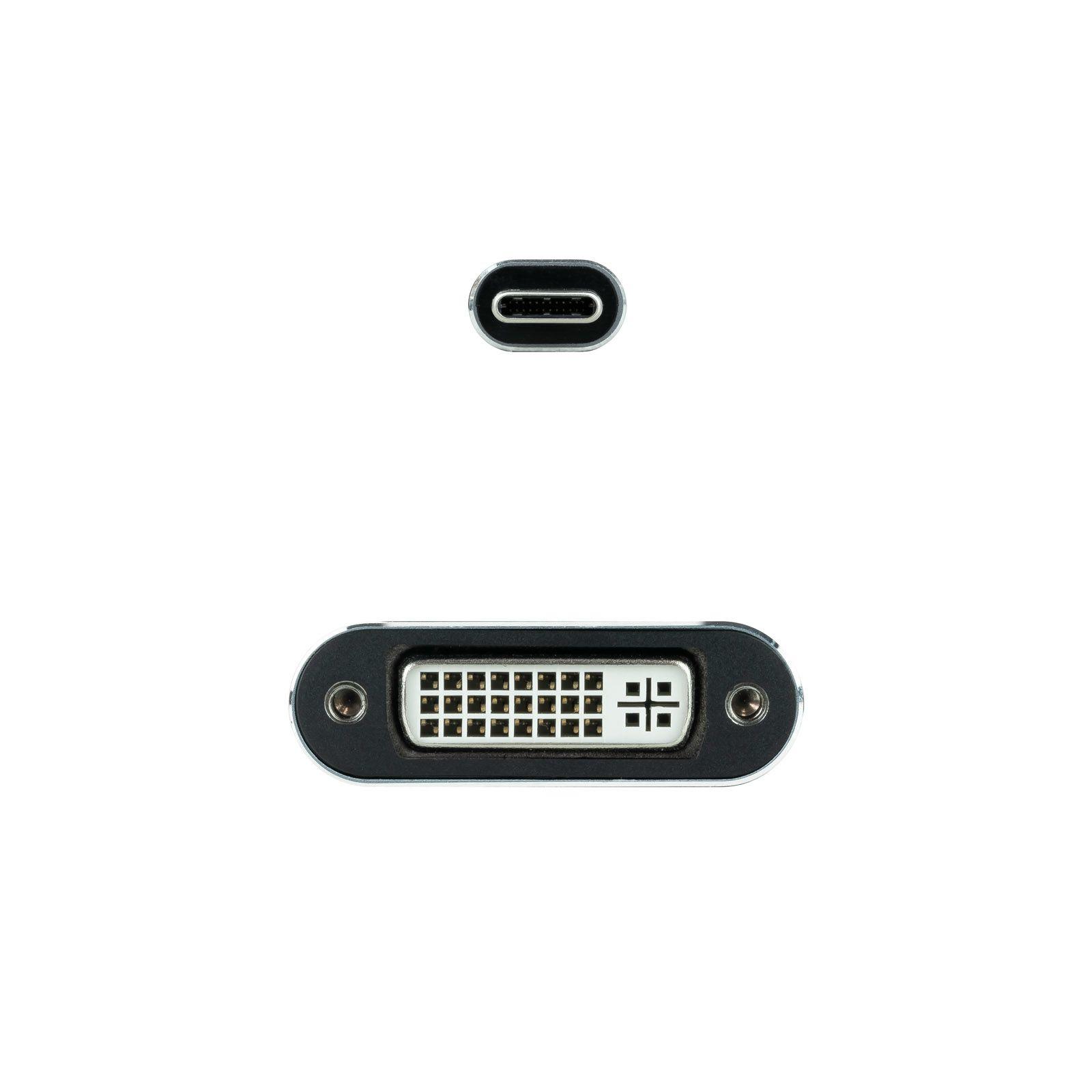 Adaptador NANOCABLE 10.16.4103-G (0,15 m - DVI-D - USB Type-C - Cinzento) — miniatura 3