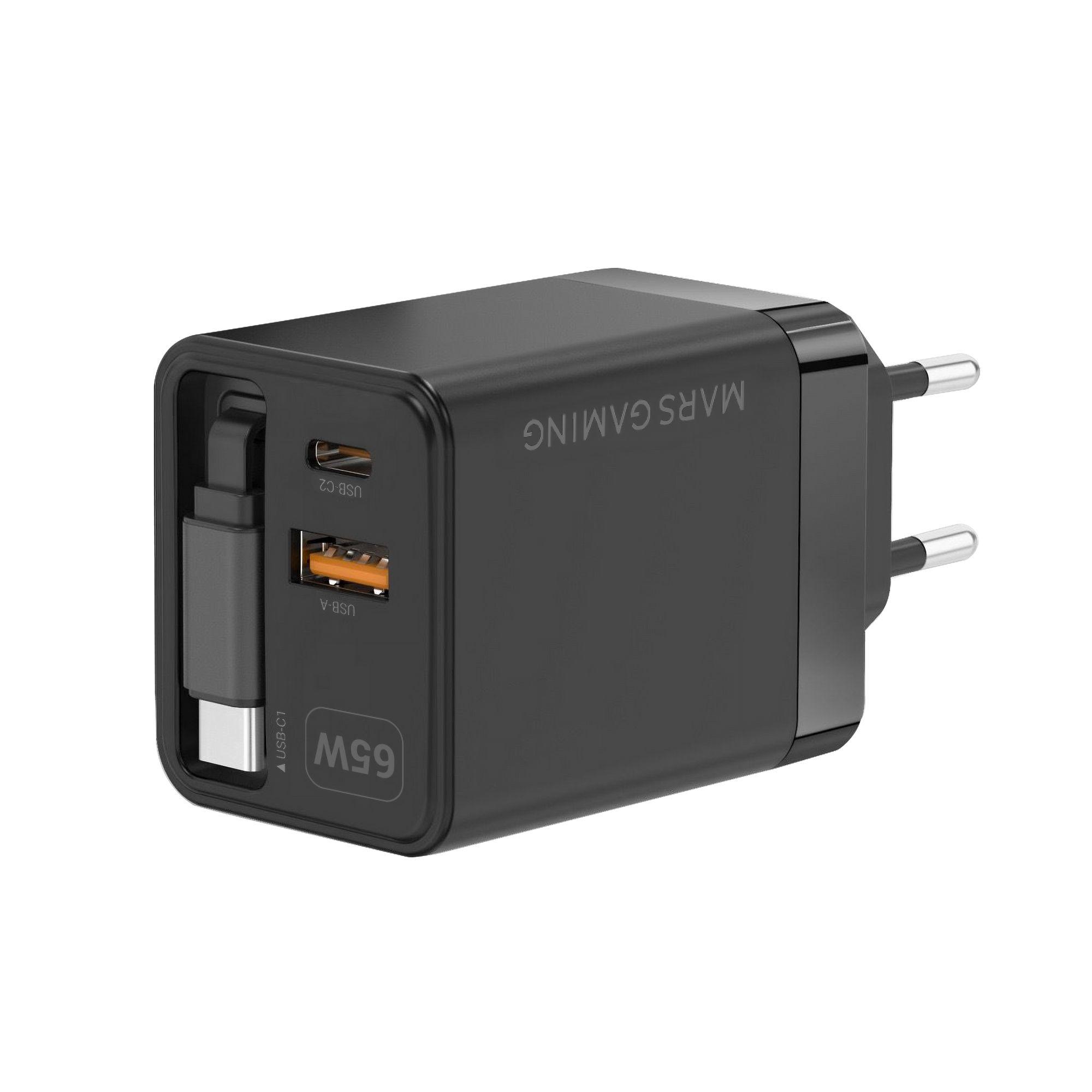 Carregador de Parede MARS GAMING MDGAN65R (65 W - PD 3.0, QC 3.0 - GaN - Preto), miniatura 6