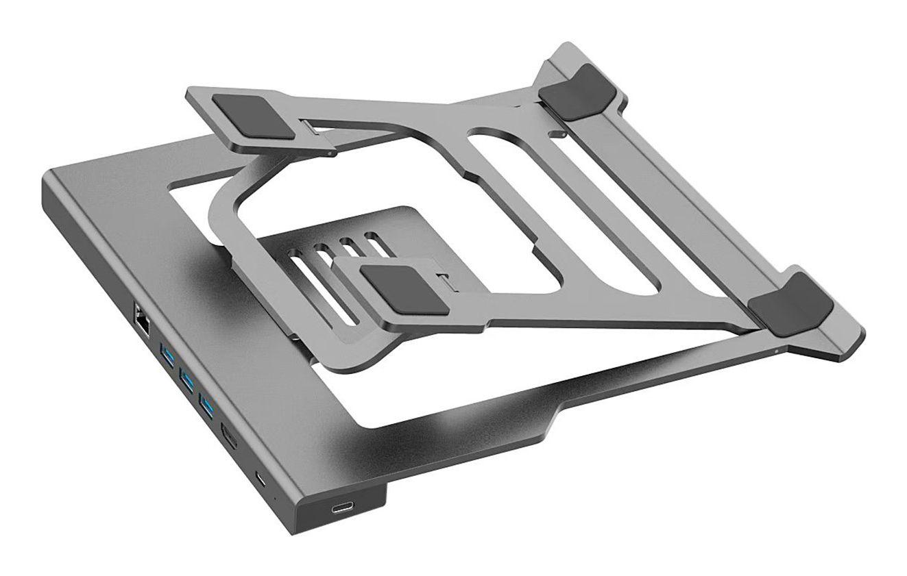 Suporte Elevatório com Hub USB-C COOLBOX ATRILDOCKING (Portáteis até 17 polegadas - Cinzento) — miniatura 2