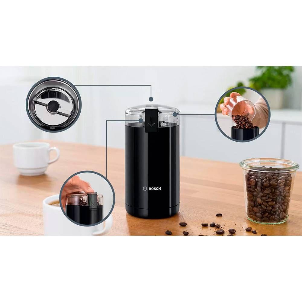 Moinho de Café BOSCH TSM6A013B (180 W - 75 g - Altura 17 cm - Preto), miniatura 4