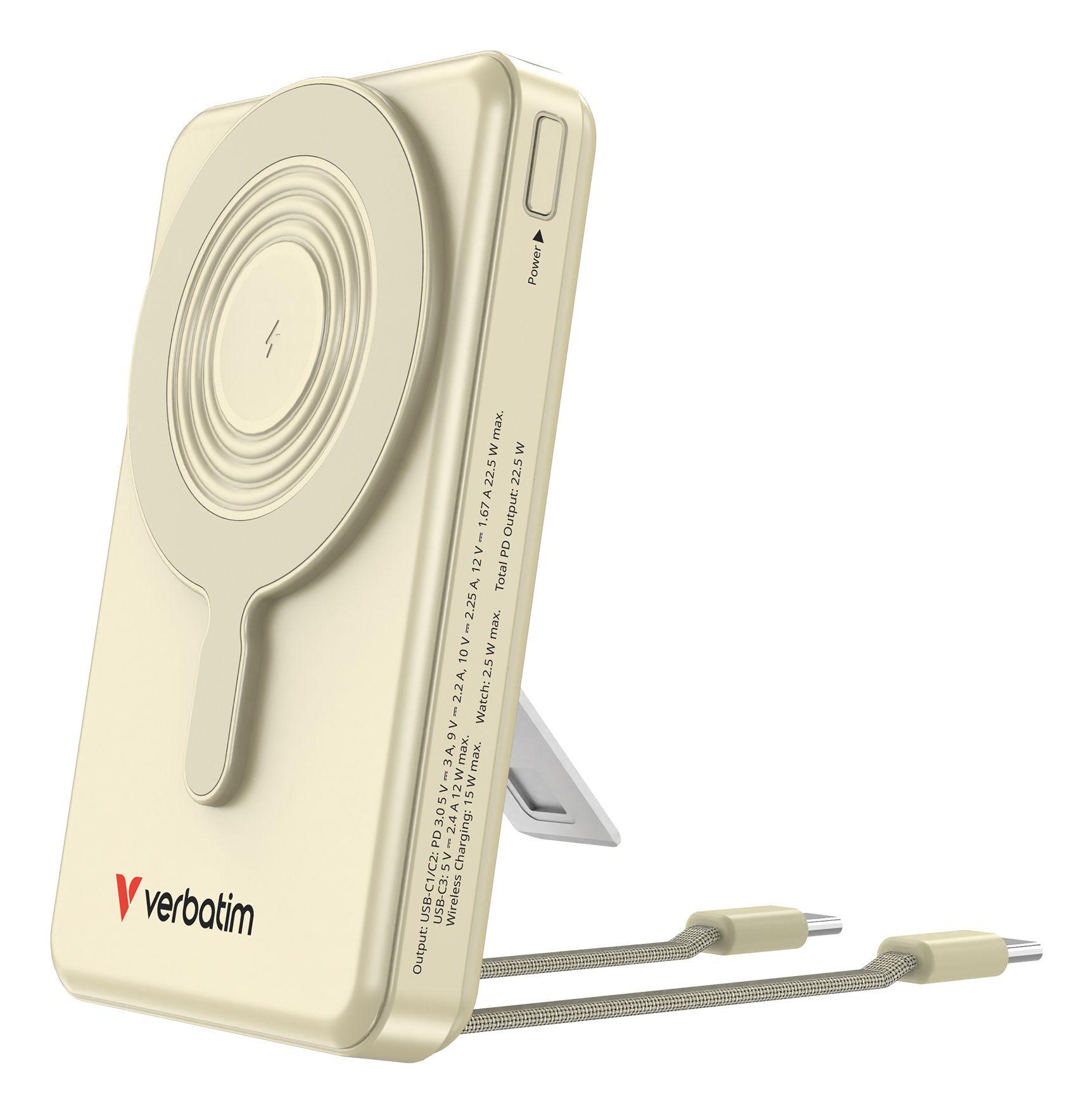 Powerbank VERBATIM Charge'n'Go 2C & Display (10000 mAh - 38,5 Wh - USB Type-C - Dourado)