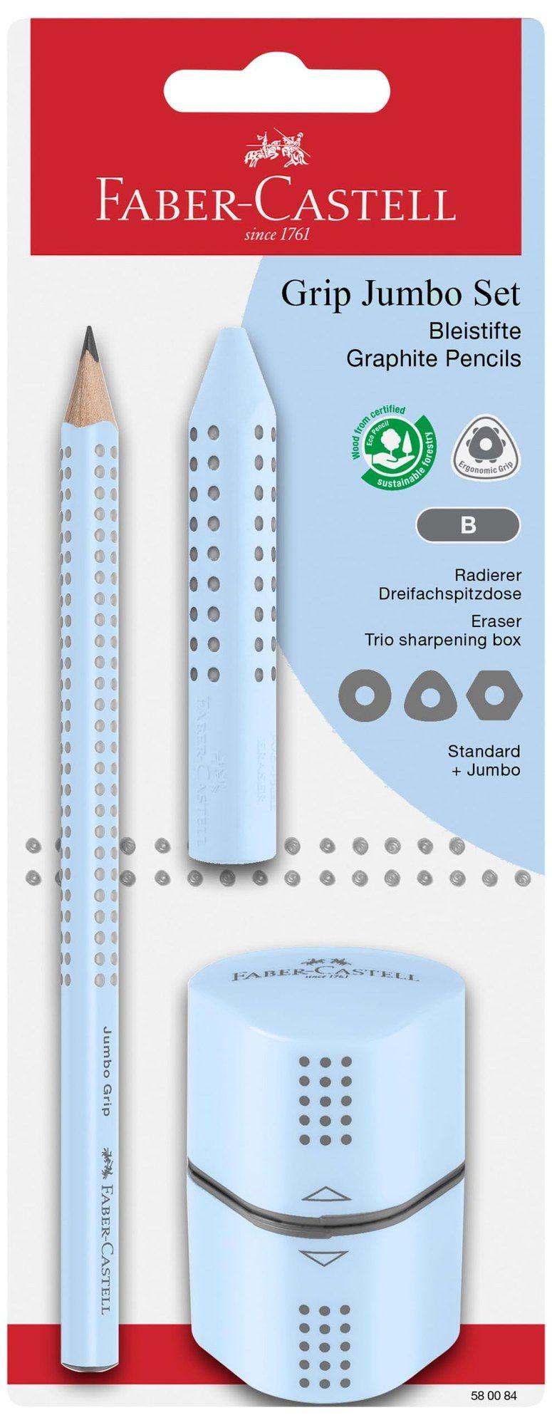 Conjunto de Escrita FABER-CASTELL Jumbo Grip (175 mm - Azul-céu)