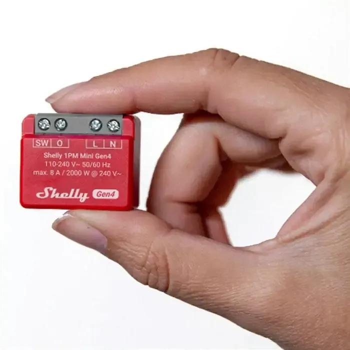 Módulo de Relé Inteligente SHELLY 1PM Mini Gen4 (Plástico - Vermelho) — miniatura 3