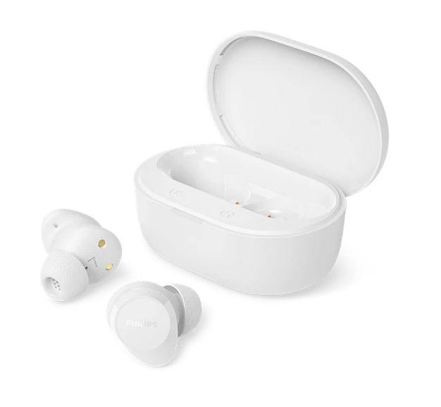 Auscultadores PHILIPS TAT1300WT/00 (Binaural - True Wireless Stereo - Intra-aural - Branco)