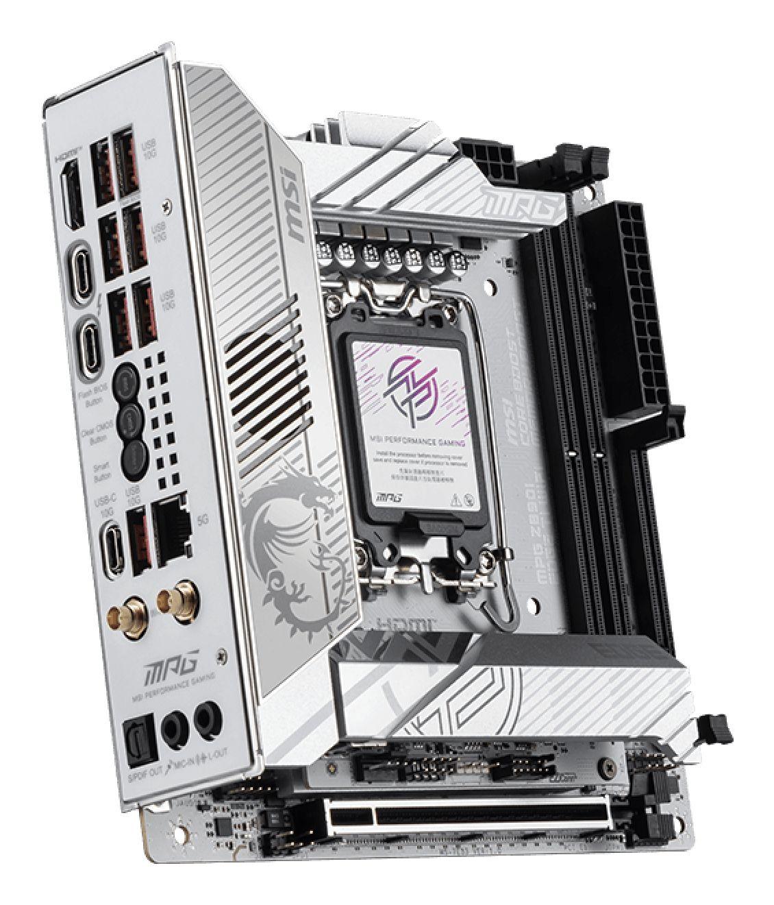 Motherboard MSI MPG Z890I EDGE TI WIFI (LGA 1851 (Socket V1) - Intel Core Ultra - Mini-ITX - Branco), miniatura 4